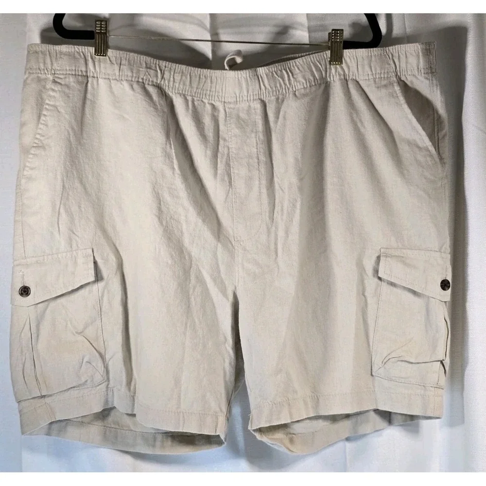 Mens Goodfellow & Co‎ Everyday Beige Linen Cargo Shorts 2XL XXL NWT